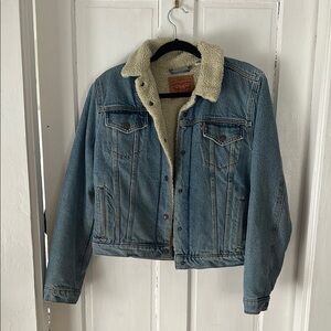 Levi's Blue Denim Sherpa Jacket